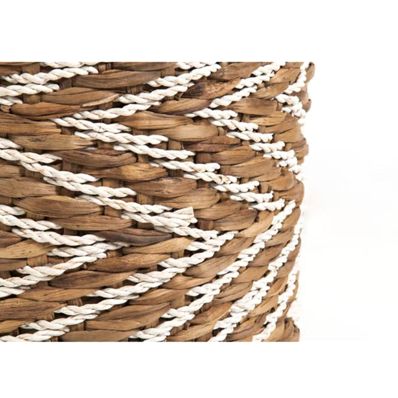 Panier souple Elise - 35 x 35 x 35 cm - taille L - jute - motifs chevrons