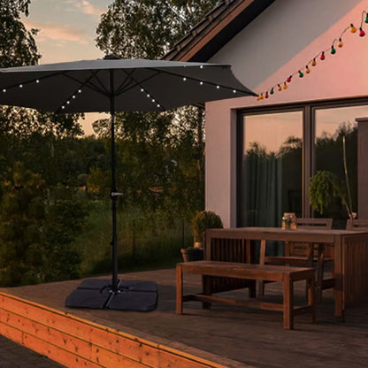 Parasol droit lumineux - 2,95m  - anthracite