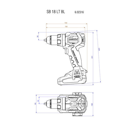 Perceuse à percussion sans fil 18V SB 18 LT BL METABO 602316890 (vendu sans batterie)