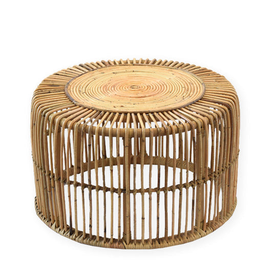 Table d'appoint Manon - 34 x ⌀ 58 cm - taille L - rotin - naturel
