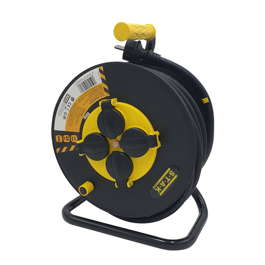 Enrouleur pro,  4 prises, H07RN-F3G2.5MM2, 25M , NF,CE - IP44.  - VELAMP - REELART-FR-25