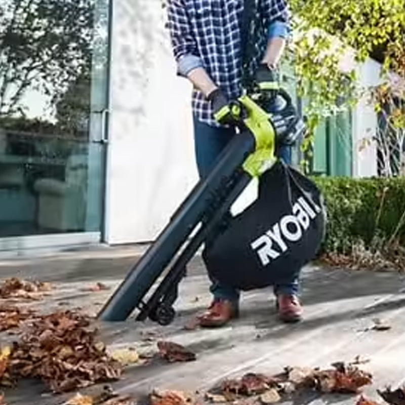 Souffleur aspiro-broyeur 18V RYOBI OBV18 Brushless sac collecteur 35L (vendu sans batterie)