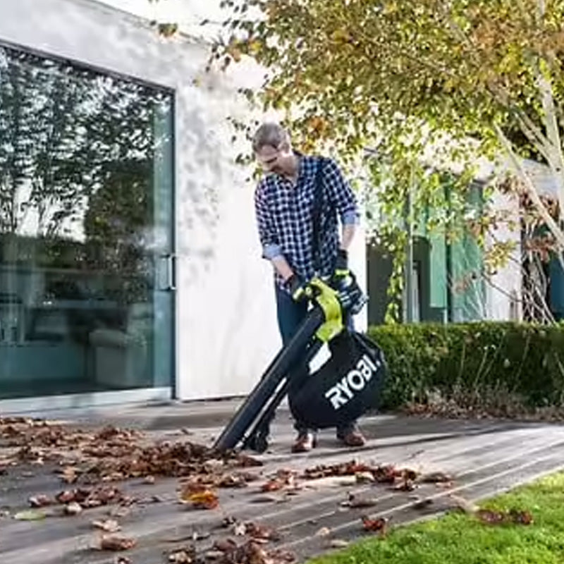 Souffleur aspiro-broyeur 18V RYOBI OBV18 Brushless sac collecteur 35L (vendu sans batterie)