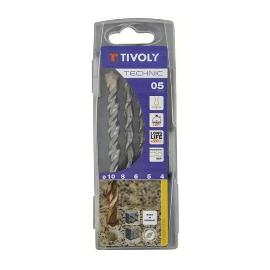 Tivoly   5 forets béton gradués SLR Ø 4 à 10mm