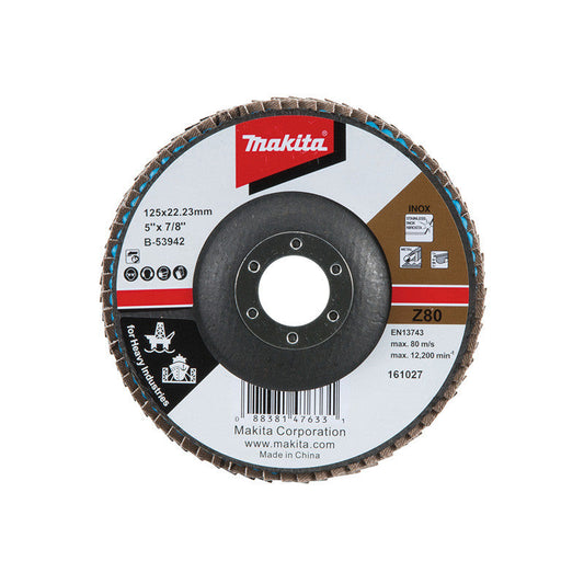 Disque à lamelles Ø 125 x 22,23 mm, Z80, Métaux, Acier MAKITA  B-53942