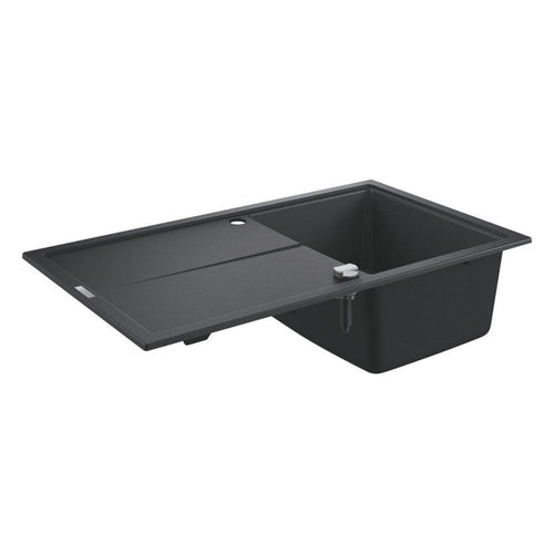 Évier K400 GROHE 31640AP0 1 bac + 1 égouttoir - 86 cm - noir granite