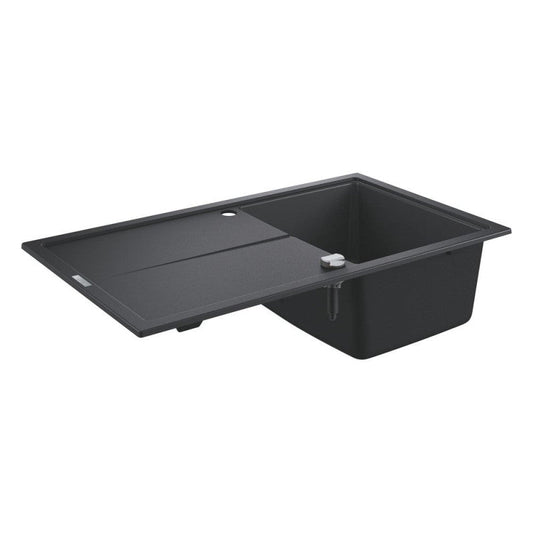 Évier K400 GROHE 31640AP0 1 bac + 1 égouttoir - 86 cm - noir granite