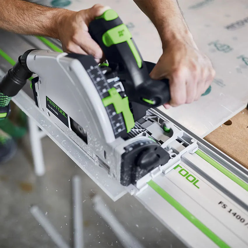 Festool - Scie plongeante TS 55 FEBQ-Plus-FS avec lame de scie circulaire Wood Fine WD42 et un rail de guidage FS 1400/2 - 577010
