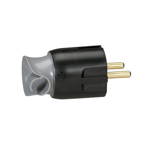 Fiche électrique 2P+T 16A a orientation du câble - noir LEGRAND