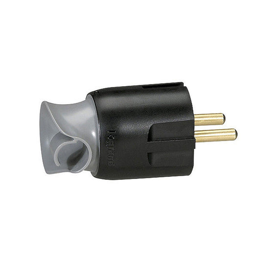 Fiche électrique 2P+T 16A a orientation du câble - noir LEGRAND