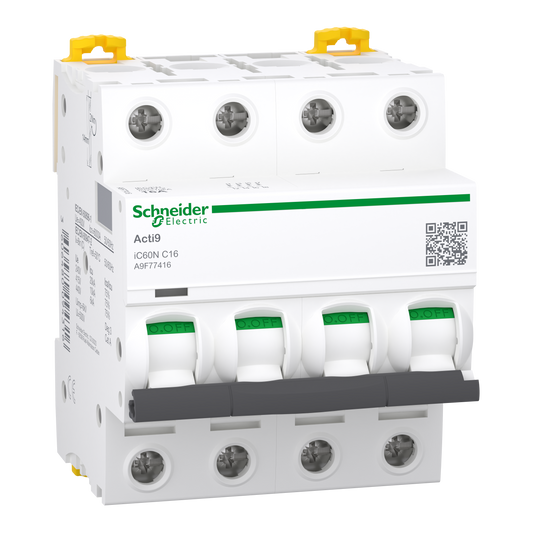 Disjoncteur SCHNEIDER A9F77416 16A 4P courbe C 10kA 400V Acti9 iC60N