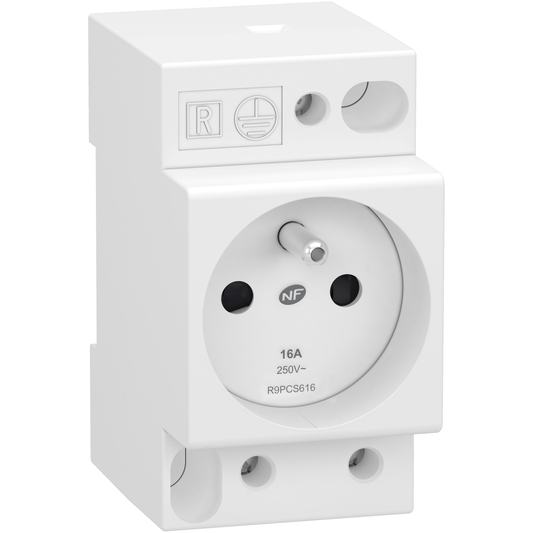 Prise de courant modulaire SCHNEIDER R9PCS616 avec terre Resi9