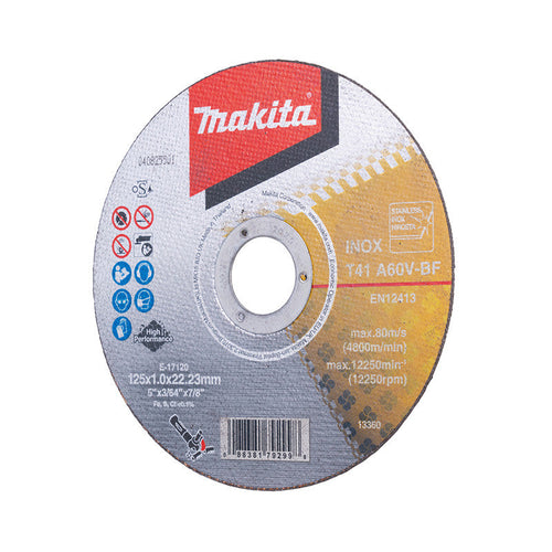 Lot de 12 disques à tronçonner métal et inox MAKITA  E-17120-12   125x1MM