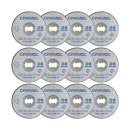 Lot de 12 Disques à tronçonner Ø 38mm DREMEL 2615S456JD EZ SpeedClic pour les métaux