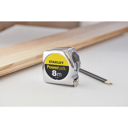 Mètre ruban powerlock classic abs STANLEY 1-33-198 8 m x 25 mm