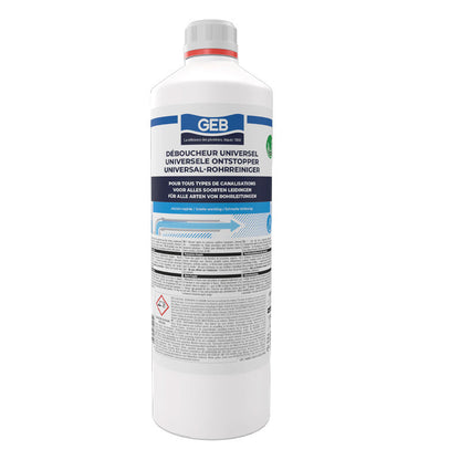 Déboucheur Universel liquide GEB sans odeur à base de soude 1L
