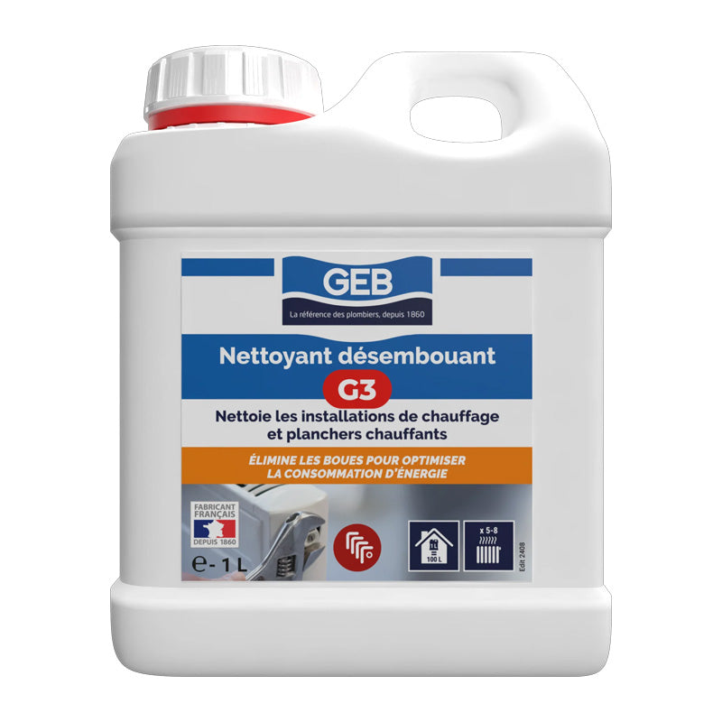 Nettoyant Désembouant G3 GEB pour nettoyer les installations de chauffage 1L