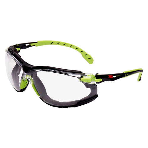 Lunettes 3M™ Solus™ 1000 traitement Scotchgard™ - Branches Vert/Noir - Joint amovible  Transparent