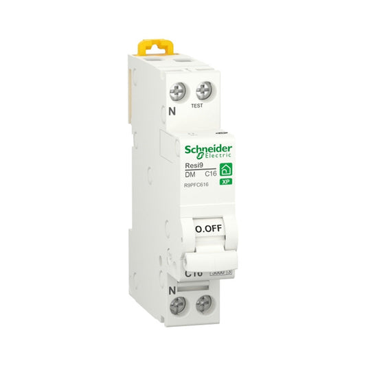 Disjoncteur SCHNEIDER R9PFC616 16A type C A vis 3kA 1P+N peignable Resi9 XP