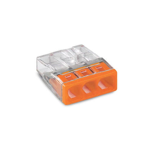 Lot de 100 bornes WAGO 2273 - 3 x 0,5 à 2,5mm² Transp. / Orange