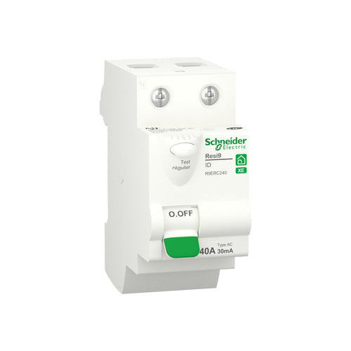 Interrupteur différentiel  SCHNEIDER R9ERC240 40A type AC 30mA 1P+N embrochable Resi9 XE