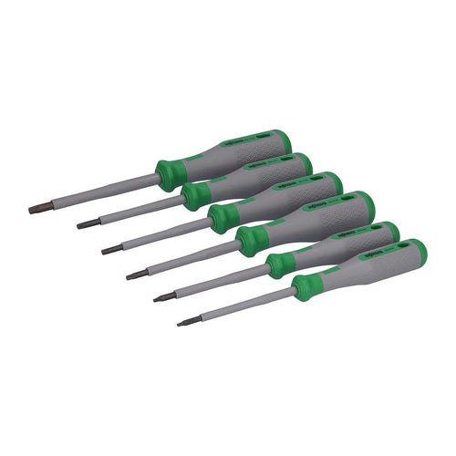 Set de 6 tournevis isolés 1000V WAGO VDE poignée bi-matière : T8 - T10 - T15 - T20 - T25 - T30