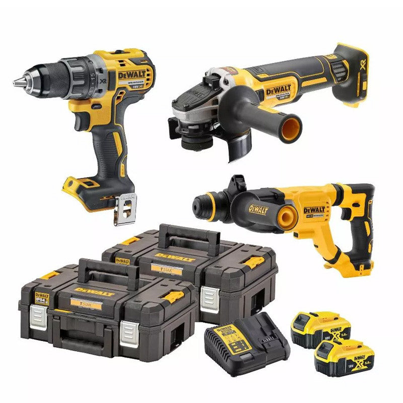 Pack 3 outils Perforateur SDS-plus, Meuleuse 125 mm et Perceuse-visseuse compacte DEWALT DCK327P2T (DCH263 / DCG405 / DCD791)