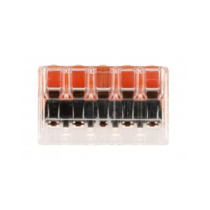 Pack de 50 bornes de connexion rapide à levier WAGO 5 entrées fil souple et rigide - S221
