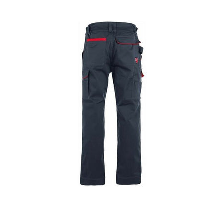 Pantalon de travail multipoche Inn-Lever DUCATI - 100% coton 270 g/m2- gris naturel/rouge