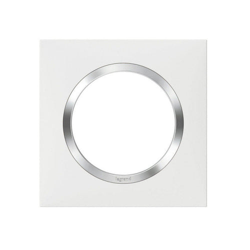 Plaque Dooxie - 1 poste - carré - blanc + chrome LEGRAND