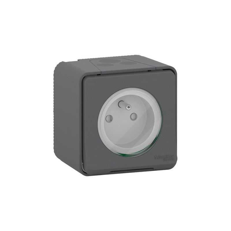 Prise de courant en saillie SCHNEIDER Mureva MUR35031 - 16A - 250V - 2P+T  - IP55 - anthracite