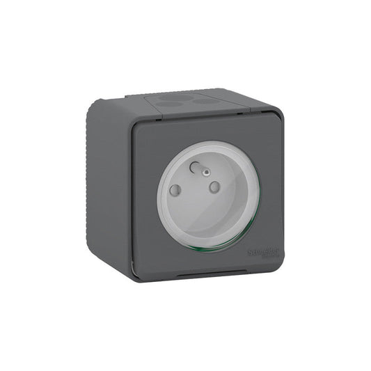 Prise de courant en saillie SCHNEIDER Mureva MUR35031 - 16A - 250V - 2P+T  - IP55 - anthracite